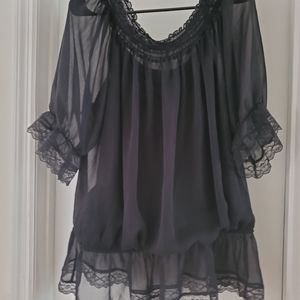 Sheer off shoulder top